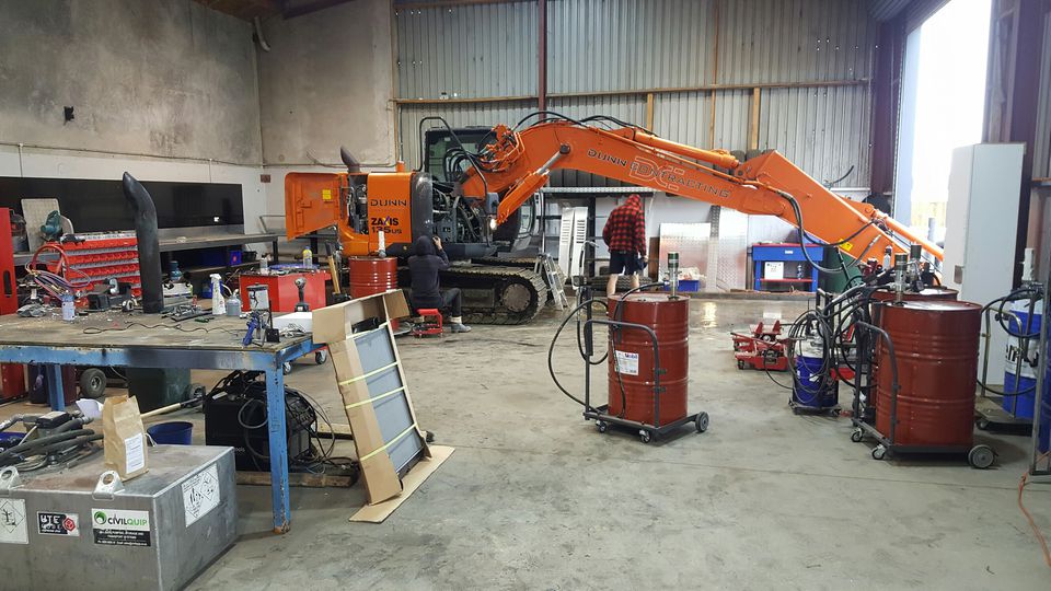 heavy equipment maintenance room